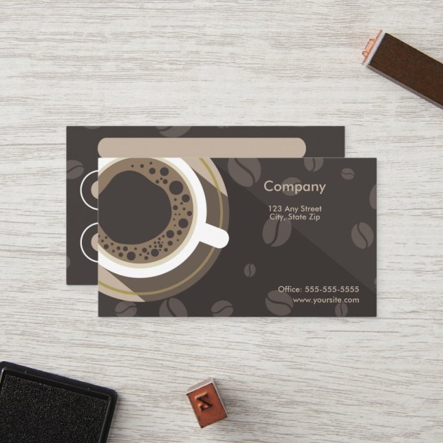 Carte de fidélité Dark Coffee Shop (Devant/Arrière en situation)