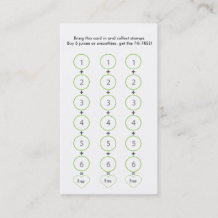 Carte de fidélité de carte de visite de Smoothie