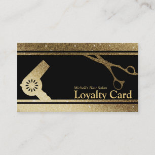 Carte de fidélité de luxe Golden Make Hair Salon