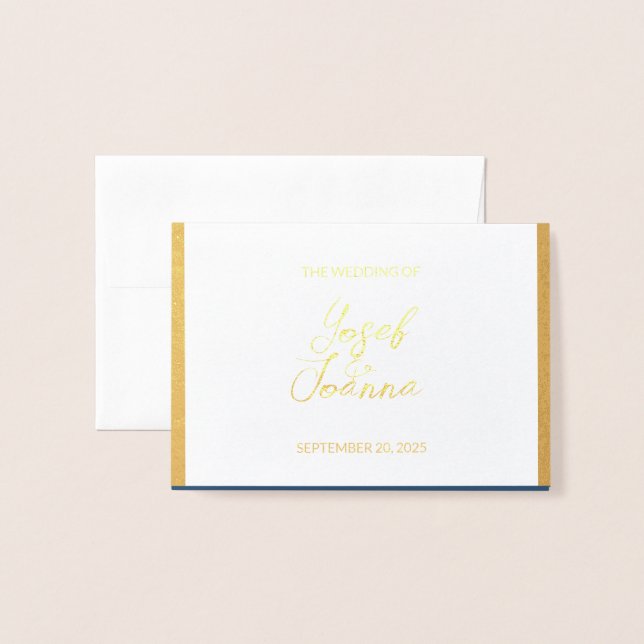 Carte de fidélité de réponse RSVP de mariage (Devant avec enveloppe)