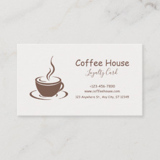 Carte de Fidélité de Salon de Café Moderne Minimal