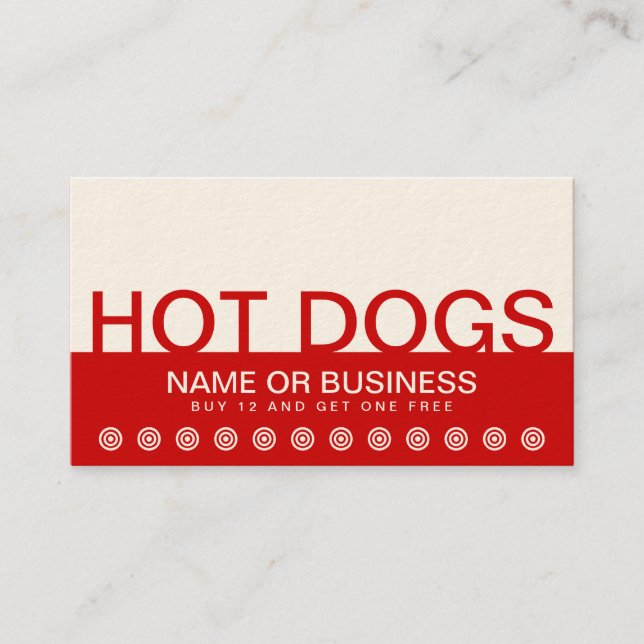 carte de fidélité des clients HOT DOGS en gras (Devant)