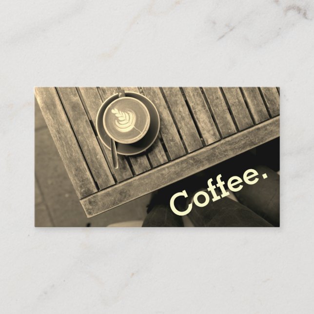 Carte De Fidélité Design Café Carré Table Loyauté Simple Sepia (Devant)