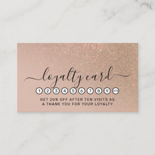 Carte De Fidélité Diagonal Chic Gold Taupe Parties scintillant Dégra