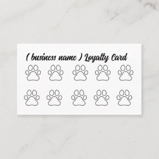 Carte De Fidélité Dog Grooming, Dog Wash Loyalty Card