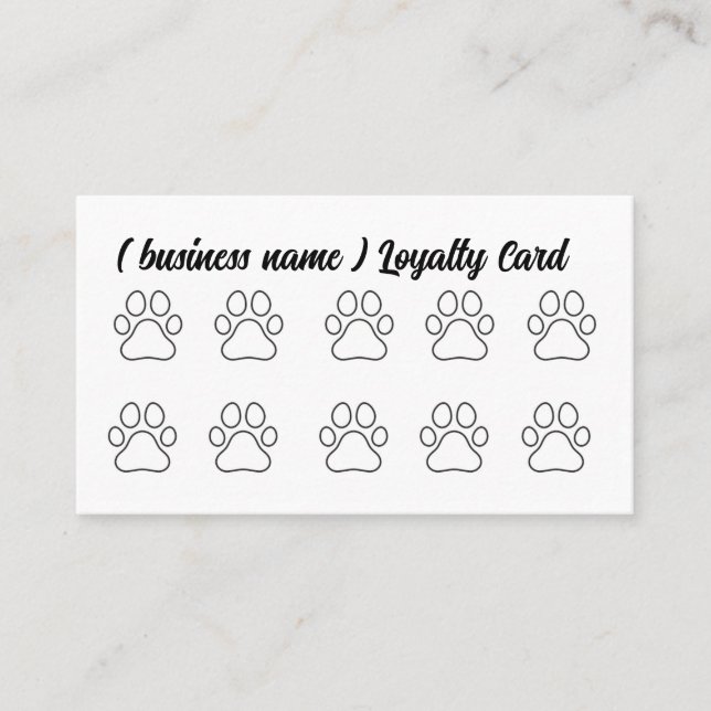 Carte De Fidélité Dog Grooming, Dog Wash Loyalty Card (Devant)