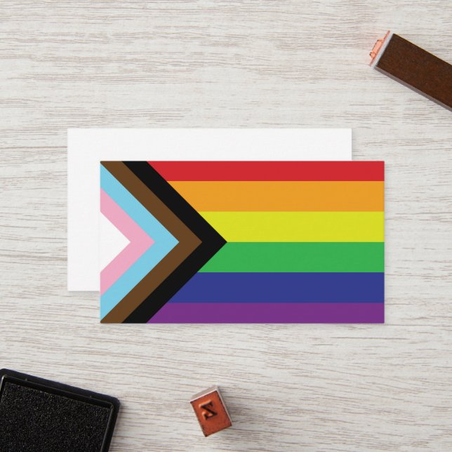 Carte De Fidélité Drapeau progressiste LGBTQIA (Devant/Arrière en situation)