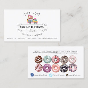 Carte de fidélité du camion de nourriture Donut