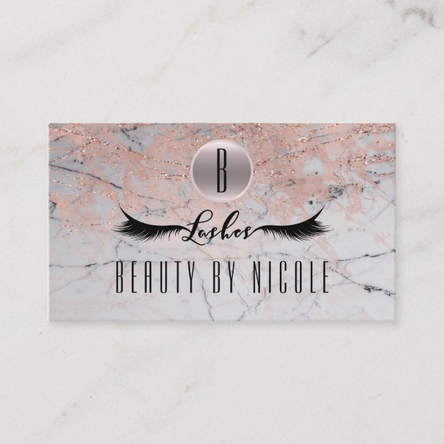 Carte de fidélité du client rose Gold Pink Marble  (Devant)