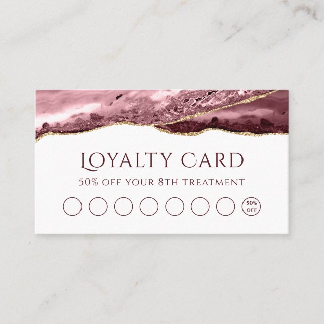 carte de fidélité du rose poussiéreux Agate (Devant)