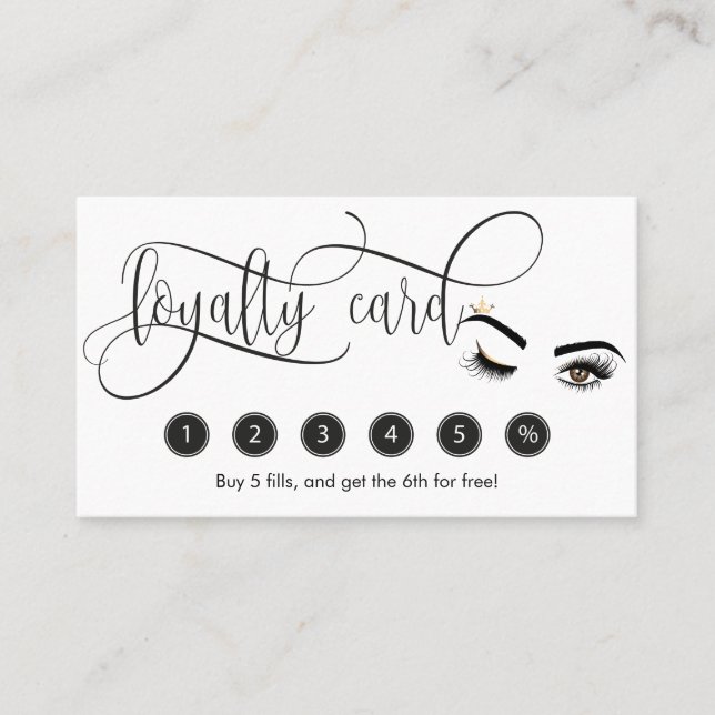Carte de fidélité du salon de beauté Brown Wink Wy (Devant)