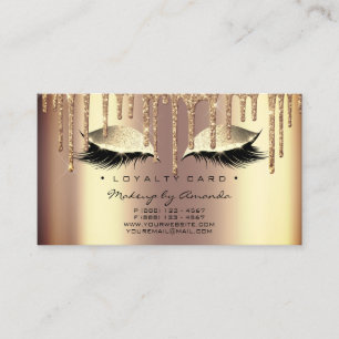 Carte De Fidélité Égouttements d'or de sépia de mèche de salon de