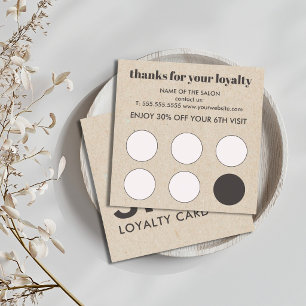 Carte De Fidélité Élégant Faux Kraft Gras Soin de la Peau