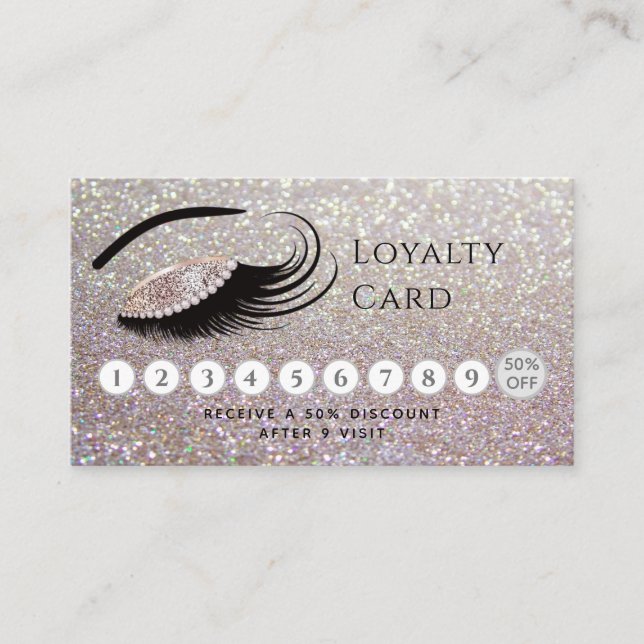 Carte De Fidélité Elégant luxe glittery diamant lashes oeil maquilla (Devant)