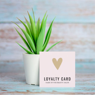 Carte De Fidélité Elégant Rose Golden Heart BeautySalon Loyalty Card