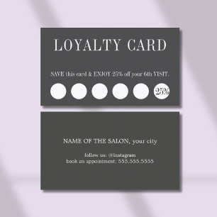 Carte De Fidélité Elégant salon blanc gris foncé et propre 5+1