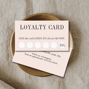 Carte De Fidélité Elégant salon blanc Pastel clair pur 5+1