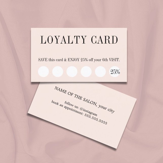 Carte De Fidélité Elégant salon blanc Pastel clair pur 5+1 (Créateur téléchargé)