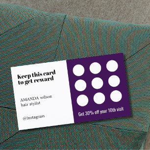 Carte De Fidélité Elégant salon blanc violet foncé