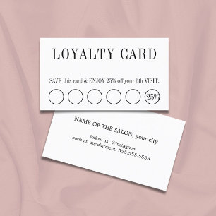 Carte De Fidélité Elégant salon noir et blanc propre 5+1