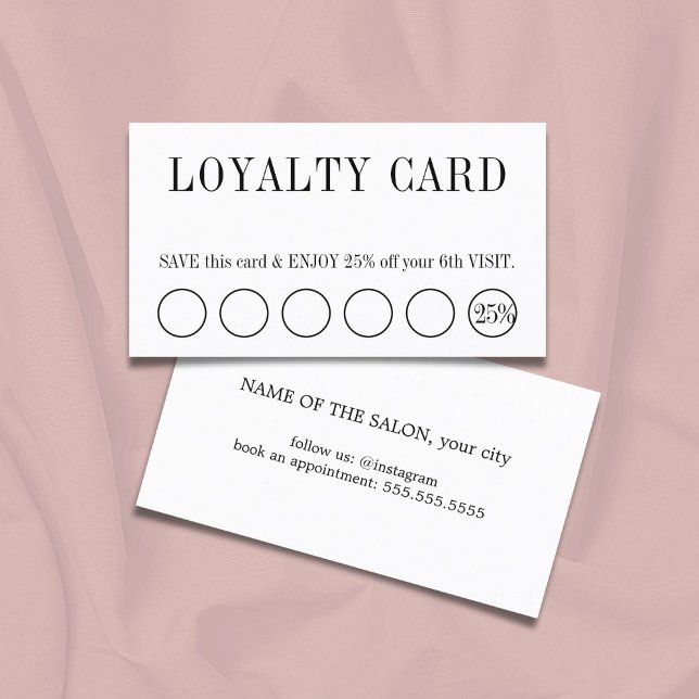 Carte De Fidélité Elégant salon noir et blanc propre 5+1 (Créateur téléchargé)