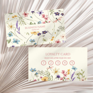 Carte De Fidélité Elegant Wildflower Wild Flower Floral Custom