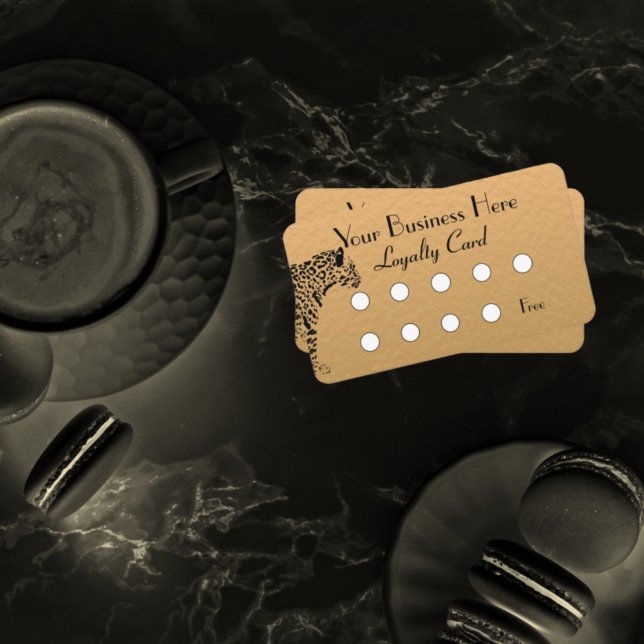 Carte de fidélité élégante Gold et Black Jaguar (Créateur téléchargé)