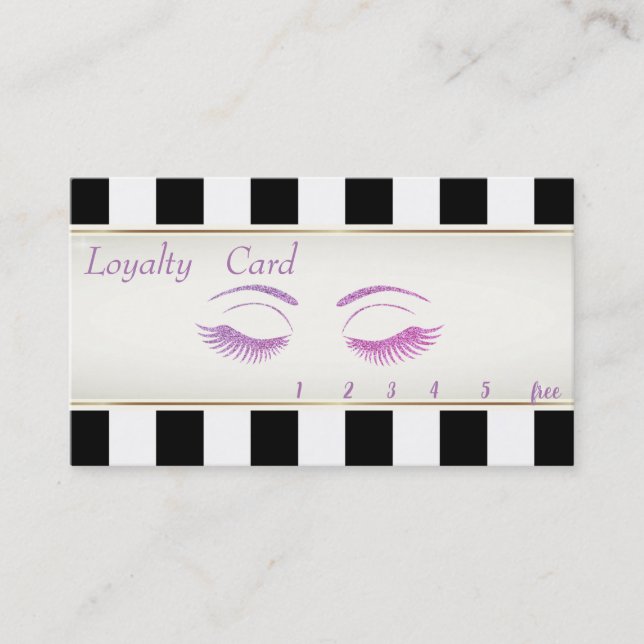 Carte de fidélité Élégante, Grattée, Lashes (Devant)