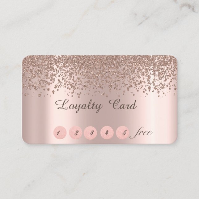 Carte de fidélité élégante Rose Gold Diamonds (Devant)