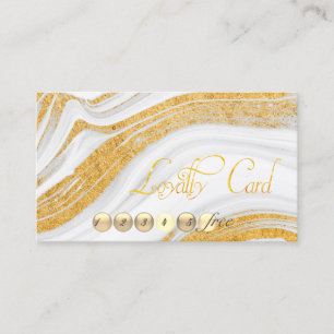 Carte de fidélité en marbre blanc avec paillettes