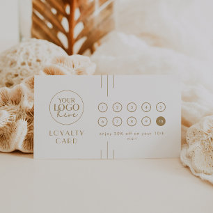 Carte de fidélité EVERLY Gold Art Deco Logo Busine