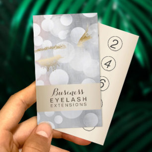 Carte De Fidélité Extensions Eyelash Moderne Silver & Or Loyauté