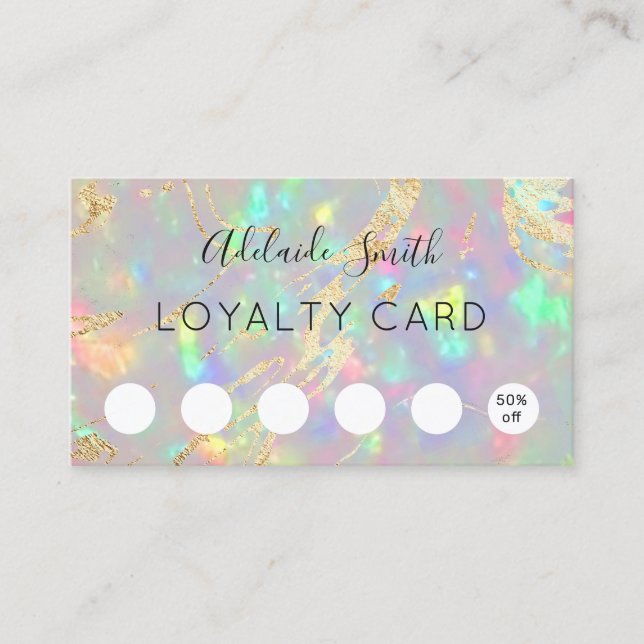 carte de fidélité faux cristal iridescal opal (Devant)
