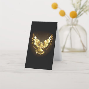 Carte De Fidélité Faux Gold Foil Peace Dove en noir