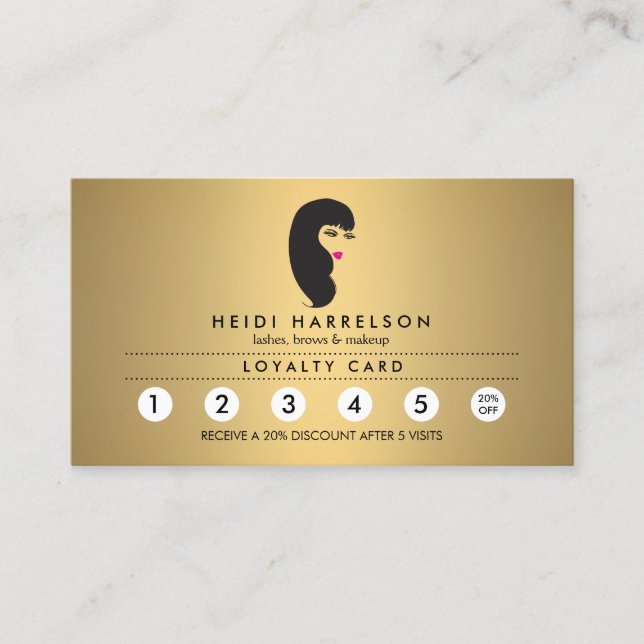 Carte de fidélité Faux Gold Salon (Devant)