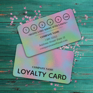 Carte De Fidélité Faux Holographique Ripple Glass Texture