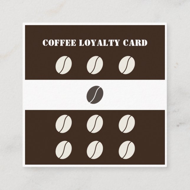 Carte De Fidélité Fèves de café moderne et élégant (Dos)