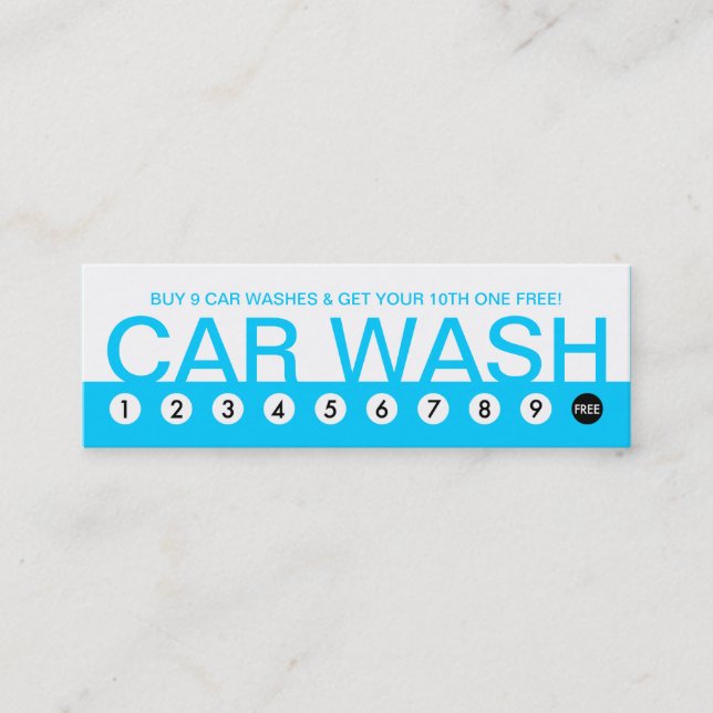 Carte De Fidélité fidélisation audacieuse du client CAR WASH (Devant)