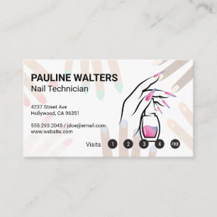 Carte De Fidélité Flacon de vernis à ongles et bouchon Salon de ma