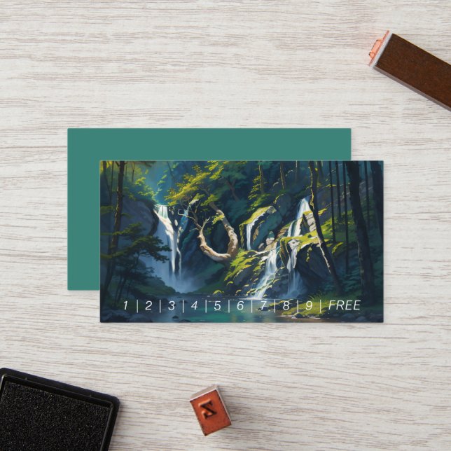Carte De Fidélité Forêt naturelle YOGA Texte caché Méditation Enseig (Devant/Arrière en situation)