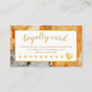 Carte de fidélité Gold Foil Orange Grey Abstrait