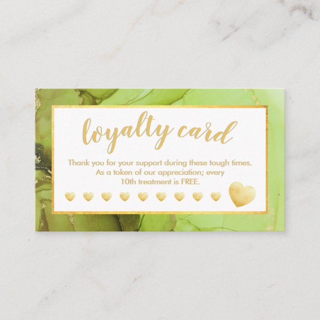 Carte de fidélité Green Gold Foil Ten Visit (Devant)