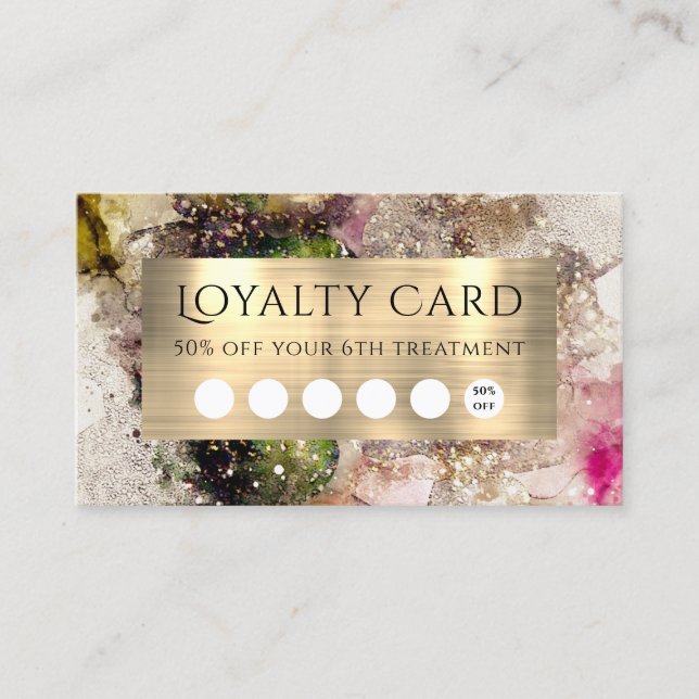 Carte de fidélité Green Pink et Gold Foil (Devant)