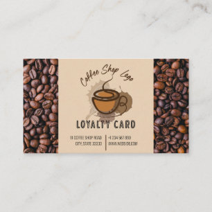 Carte De Fidélité Haricots décontractés Ajouter Votre Logo Café Shop