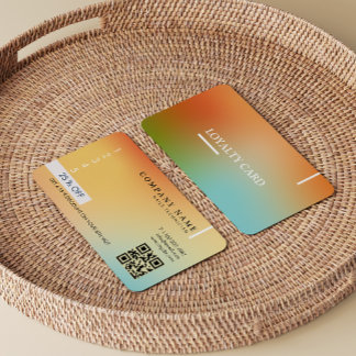 Carte De Fidélité Holographie Esthétique Dégradé moderne Qr Code