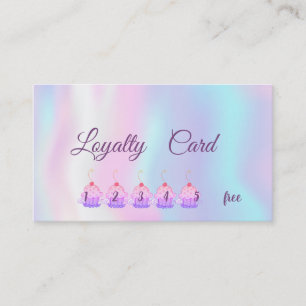 Carte de Fidélité Holographique Elegant Modern Cup