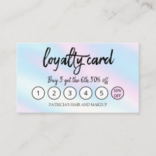 Carte de fidélité Holographique Maquillage Artiste