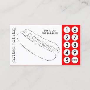 Carte De Fidélité hot dog cut out punch cards