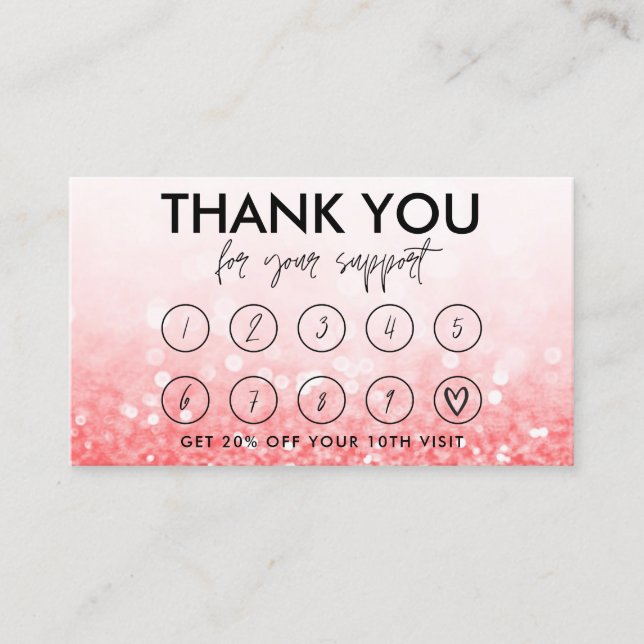 Carte de fidélité Hot Pink Maquillage Merci (Devant)