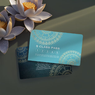 Carte De Fidélité Instructeur de méditation Yoga Gold Mandala Loyaut